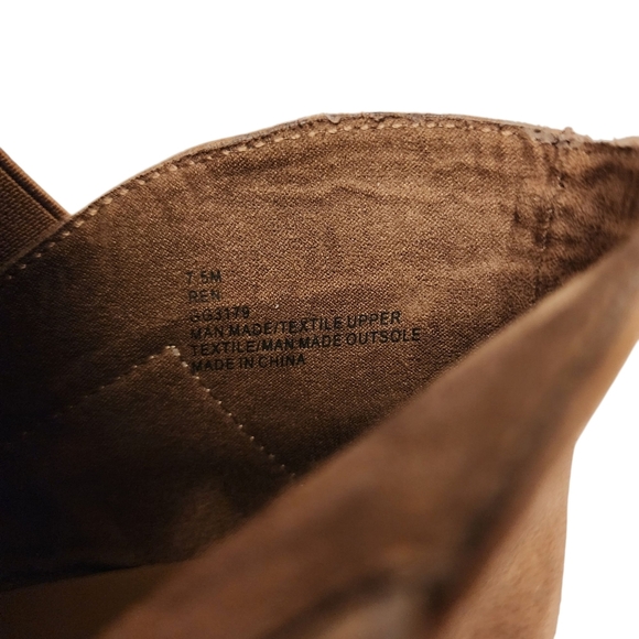 Mia Wedge Ankle Booties Tan Faux Suede Size 7.5 - Picture 12 of 14